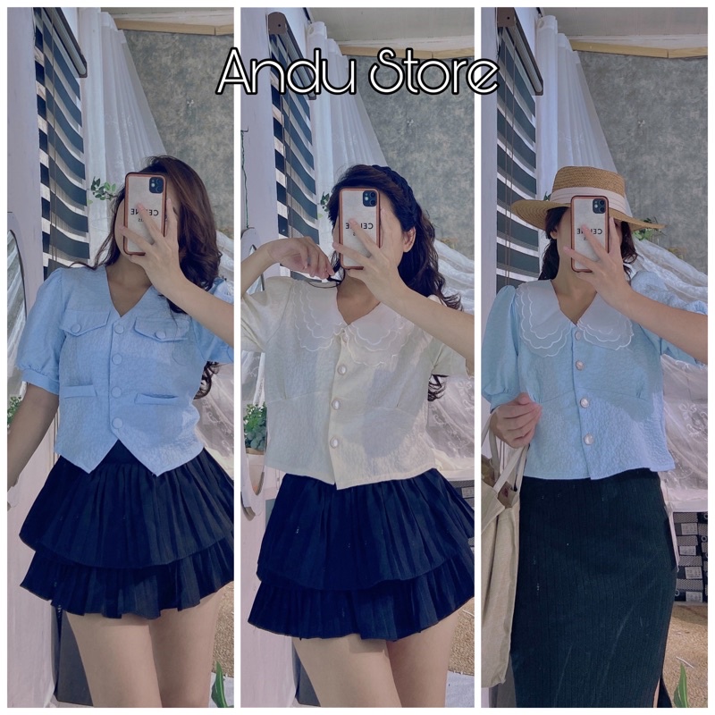 kiểu dáng vintage, áo sơ mi cổ sen kiểu retro.
