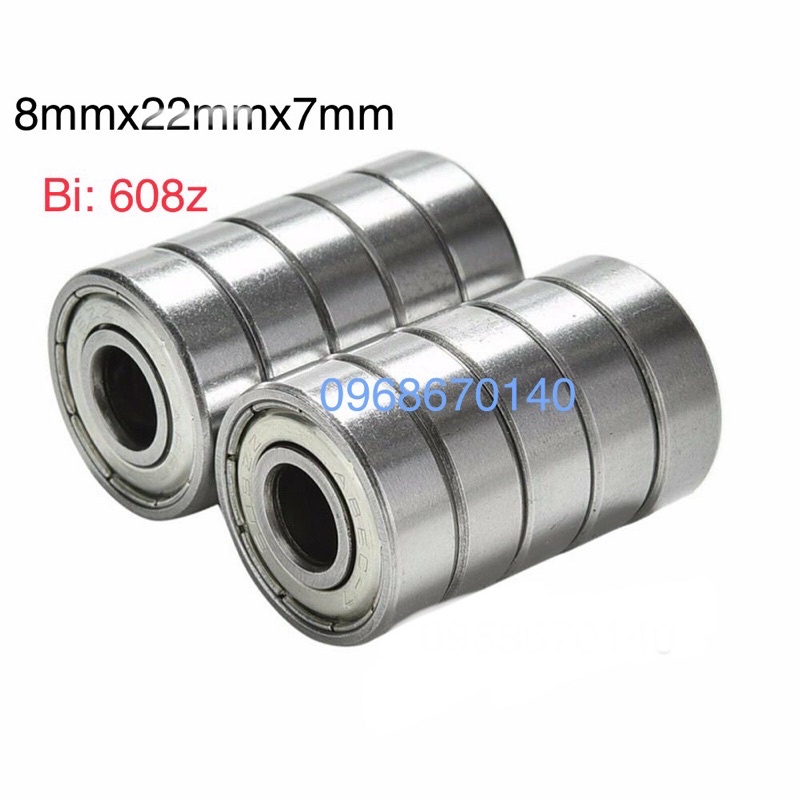 Combo 10 Vòng bi ván trượt 608zz cũ , kt:8mmx22mmx7mm