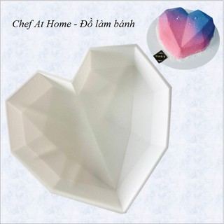Khuôn silicon trắng làm mousse bánh hình tim kim cương lớn