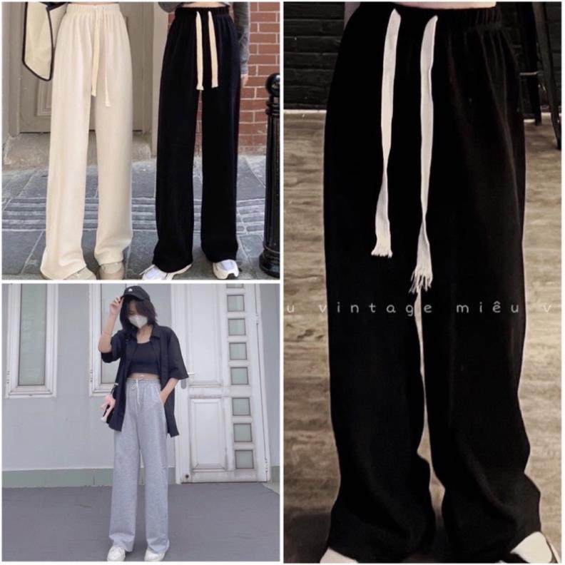 Quần Suông Dây Bản To- Cullotes Dáng Rộng Unisex Dây Nơ To Phong Cách Ullzang Hàn Quốc