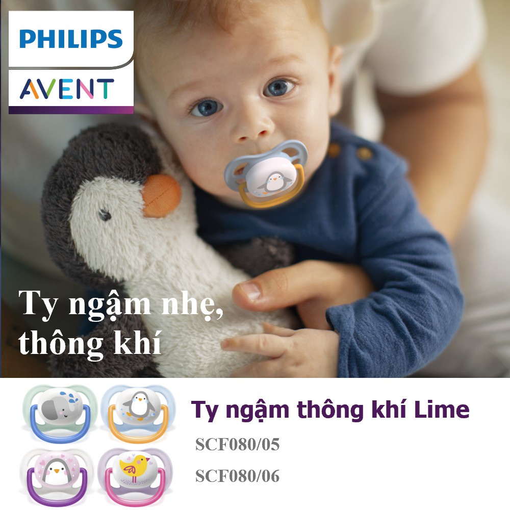 Ti giả thông khí Philips Avent SCF080 dành cho bé từ 0 đến 6 tháng tuổi