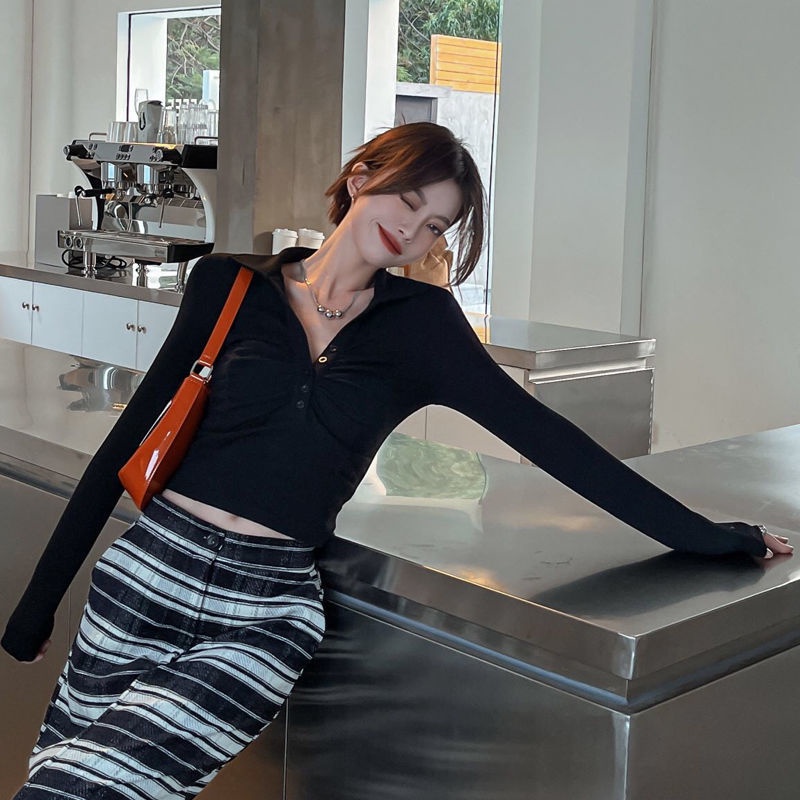 COZOK Áo polo Tay Dài Dáng Ôm Thời Trang