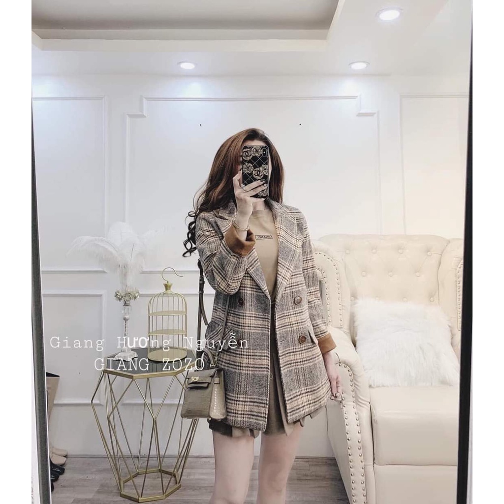 Áo dạ kẻ 4 cúc hàng quảng châu 2 lớp, Áo vest BLAZER dạ hàng đẹp bán shop / thoitrangsvtn | BigBuy360 - bigbuy360.vn