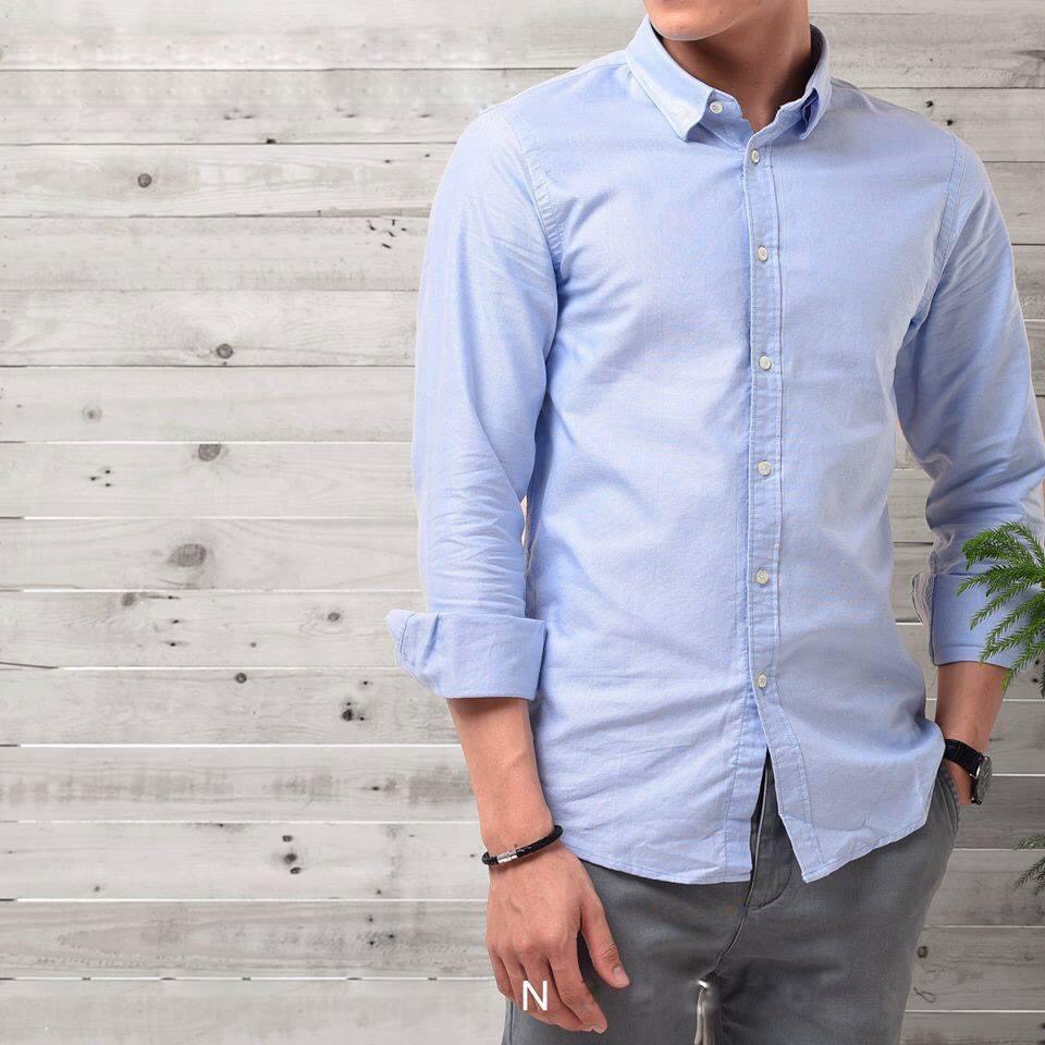 Sơ Mi Nam Chất Liệu OxFord 100% Cotton, Mẫu 2022, Tay dài, Dáng Xuông.