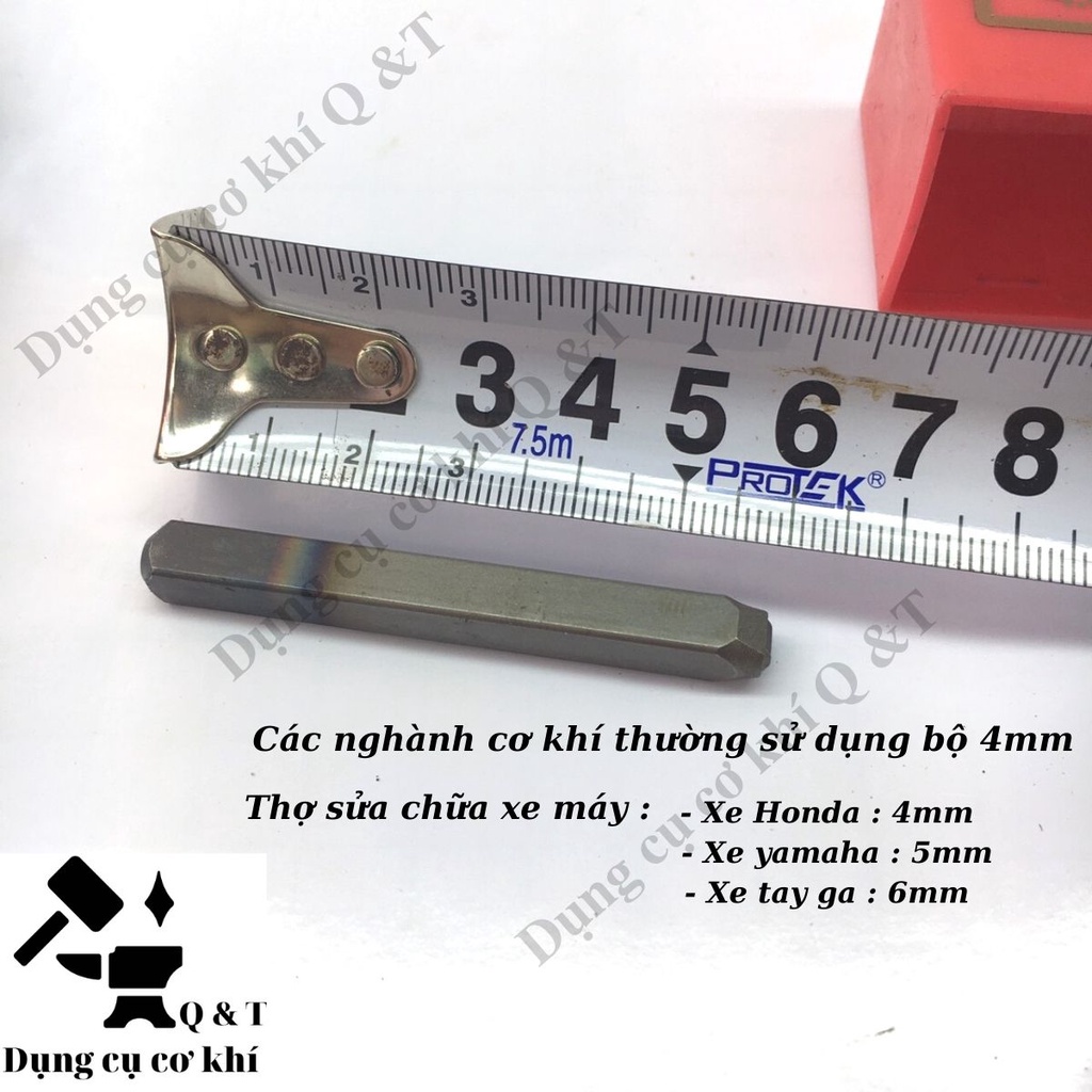 Bộ đục số , Bộ đóng số trên kim loại đóng khung xe máy YC602 xuôi 4mm 5mm 6mm