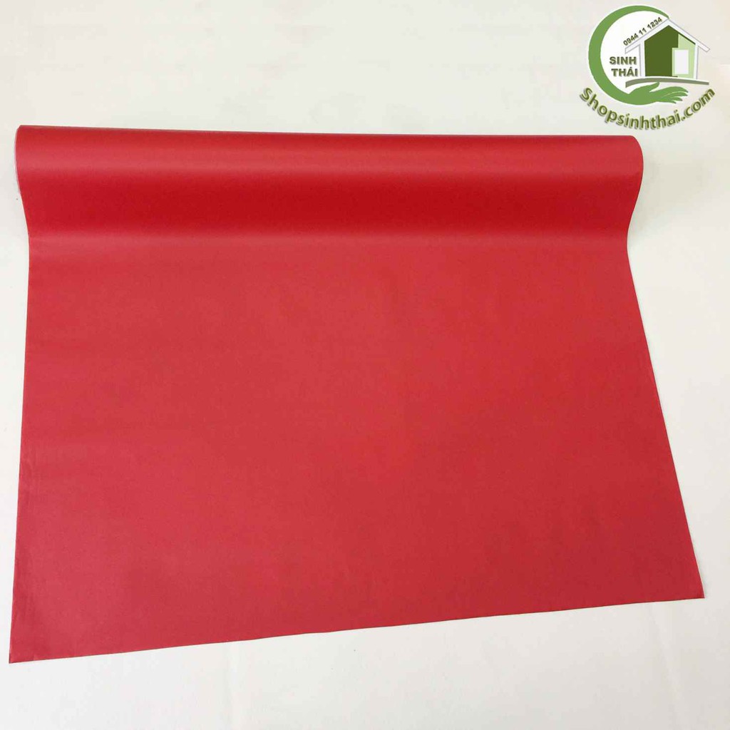 Giấy dán tường màu đỏ nhám -  - có sẵn keo