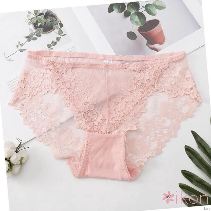 Quần lót cotton phối ren giấu đường may thời trang