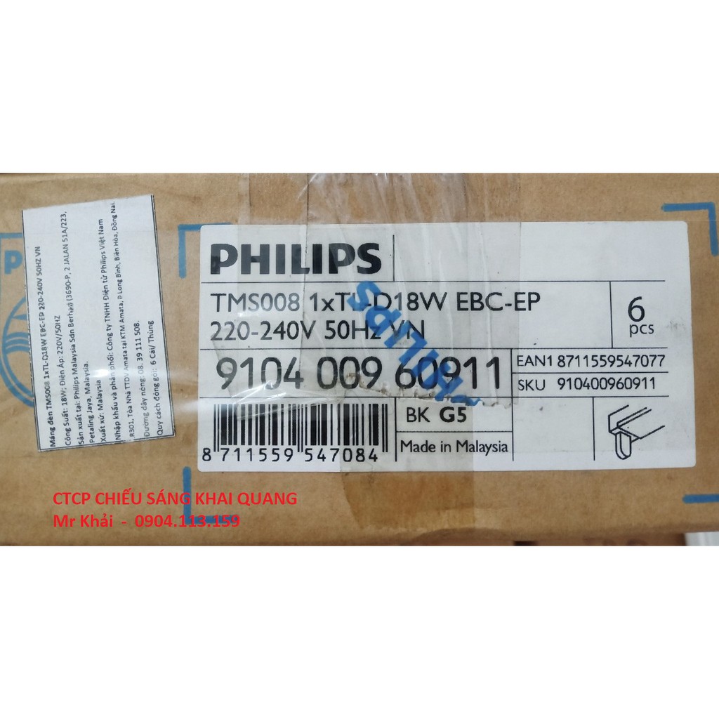 (SALE) Vỏ máng đèn TMS008 1xTL-D 18W PHILIPS