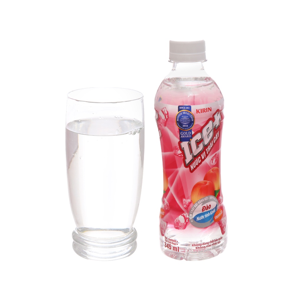 Nước trái cây Kirin Ice+ vị Đào vỉ 6 chai loại 490ml