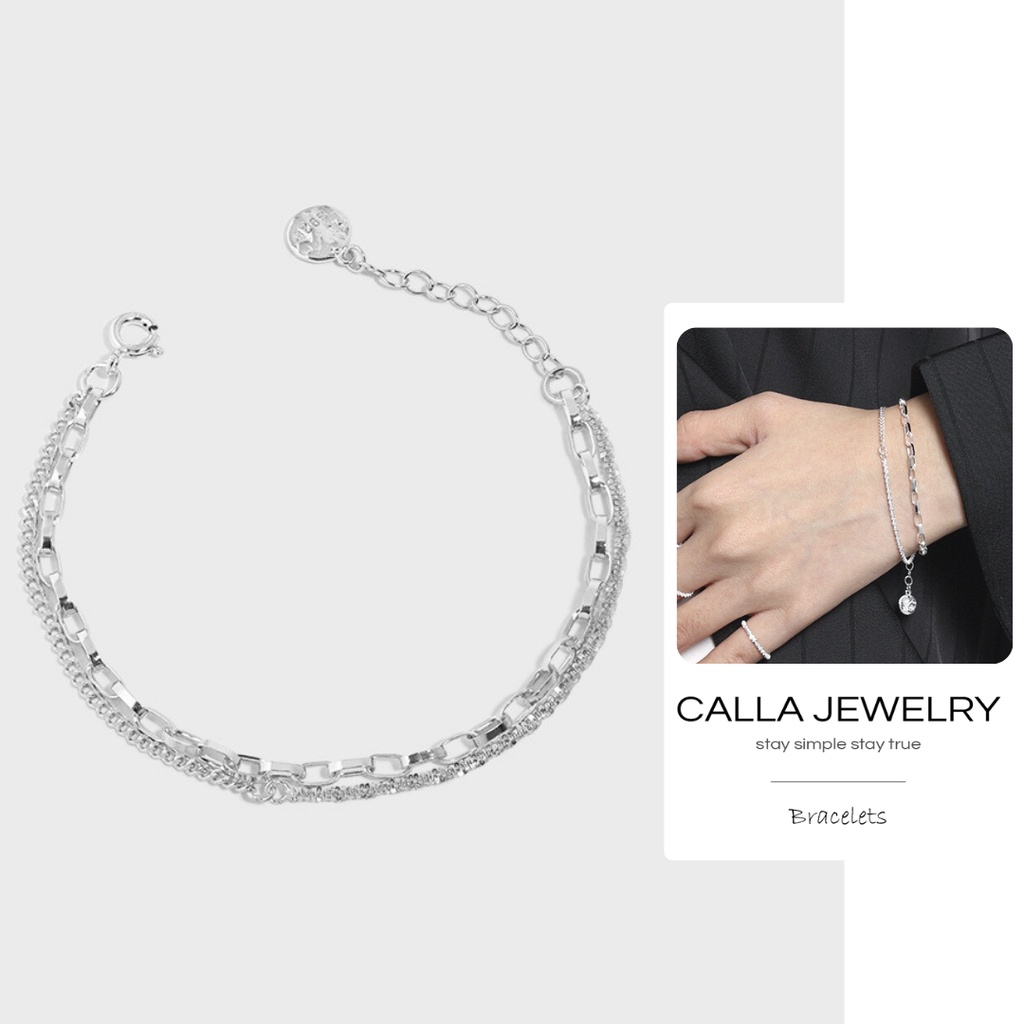 Lắc tay 2 sợi bất đối xứng cá tính Calla jewelry l B001