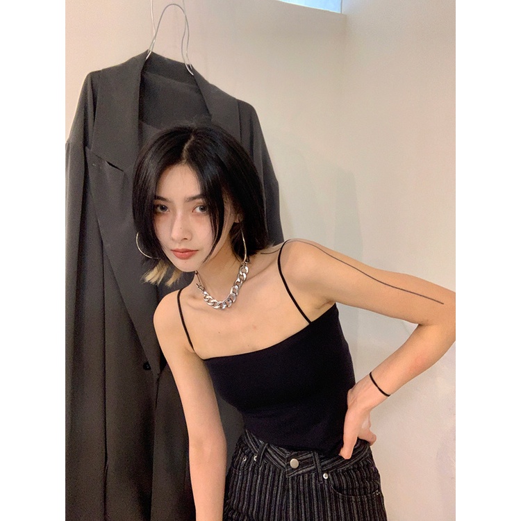 Cocory vn Áo Croptop Hai Dây Có Mút Đệm Ngực 5 Màu Thời Trang Mùa Hè Quyến Rũ Dành Cho Nữ