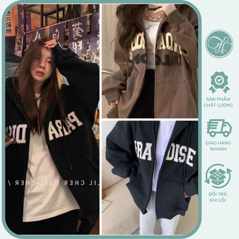 Áo Nỉ Song Anh kéo khoá siêu ấm unisex thể thao nam nữ có mũ chùm đầu hai màu Nâu, Đen