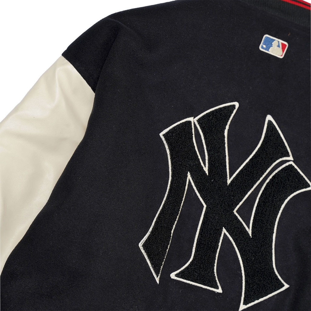 Áo khoác TLS bóng chày varsity NY LA unisex ba lớp lót bông dày dặn