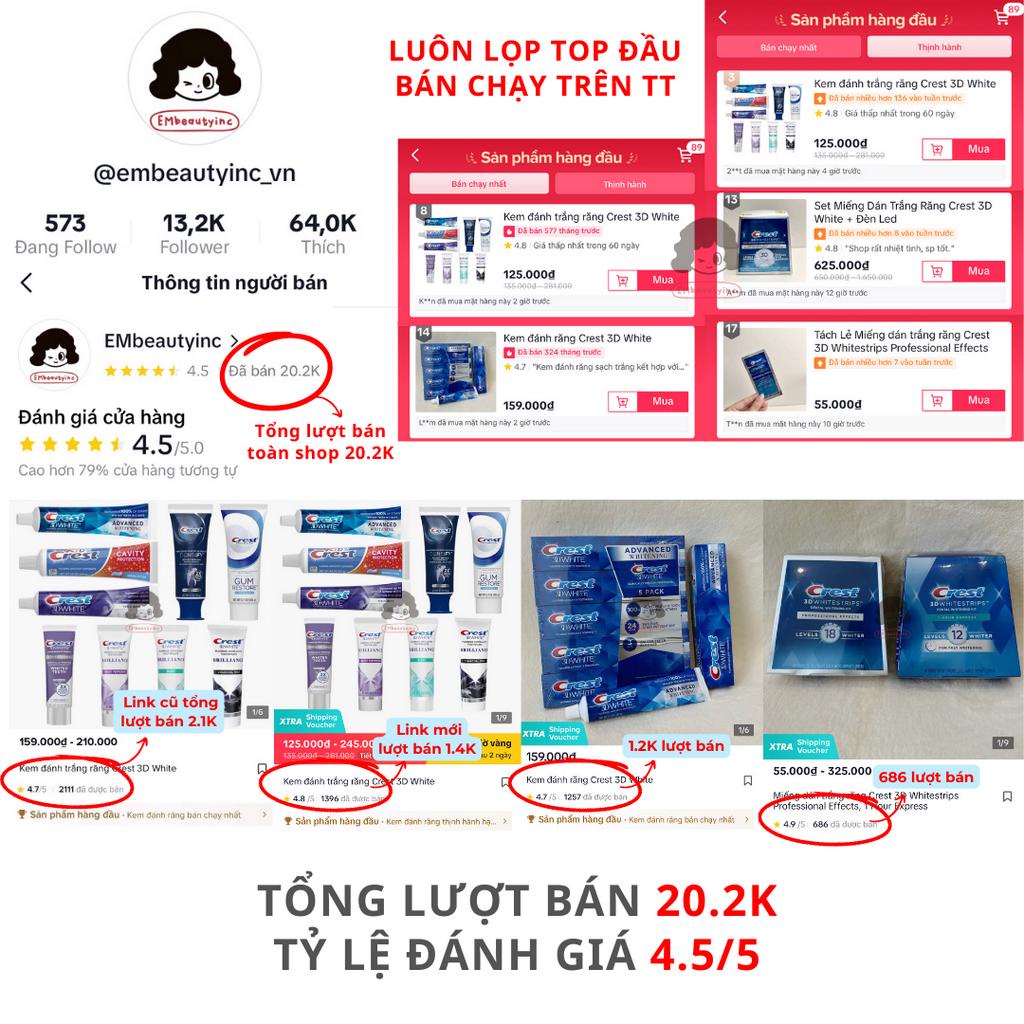 Kem đánh trắng răng Crest 3D White Advanced Whitening 147g