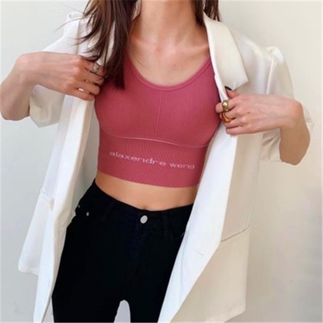 Bra tập gân tăm dáng lửng in chữ alaxender weng | BigBuy360 - bigbuy360.vn