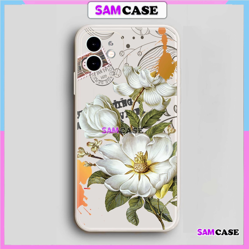 Ốp lưng iPhone hoa châu âu  cạnh viền vuông silicon mềm dẻo cho iphone 6/6s/7/8/X/Xr/XS/XR/11/12/13/14 Pro Plus Max