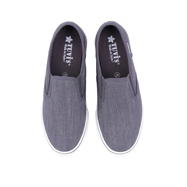 Giày Tuvis slip on vải Jean màu Xám (09-M38J)