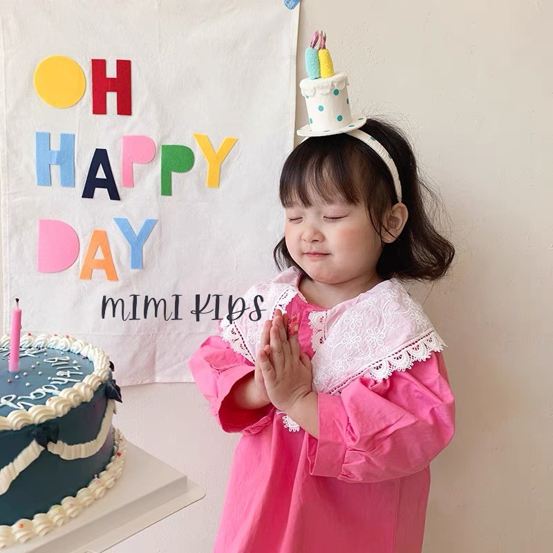 Bờm cài tóc bánh sinh nhật thổi nến phong cách Hàn Quốc đáng yêu cho bé Mimi Kids BD24