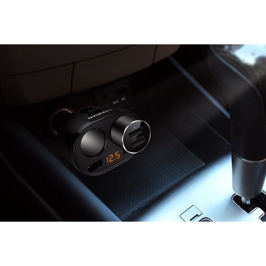 Tẩu sạc chia cổng ô tô hyundai🍀HÀNG CHÍNH HÃNG🍀 cao cấp,2 Tẩu Tròn  - Có đèn led báo điện áp ac quy