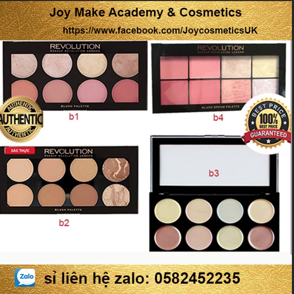 Bảng 3 in 1 phấn má/highlight/ tạo khối Makeup Revolution Ultra Blush Palette (Bill Anh) - Goddess