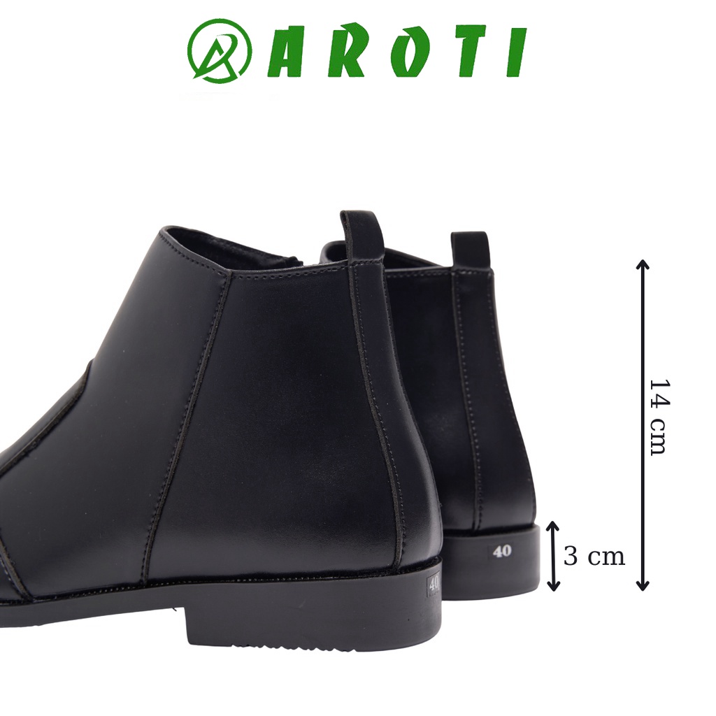 Giày Chelsea Boots Classic cổ khóa, đế khâu chắc chắn-CB521 NHÁM