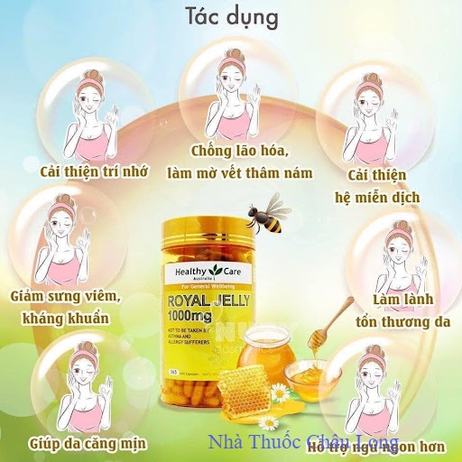 [Tem Chemist] Sữa ong chúa Healthy Care Royal Jelly 1000 365 viên