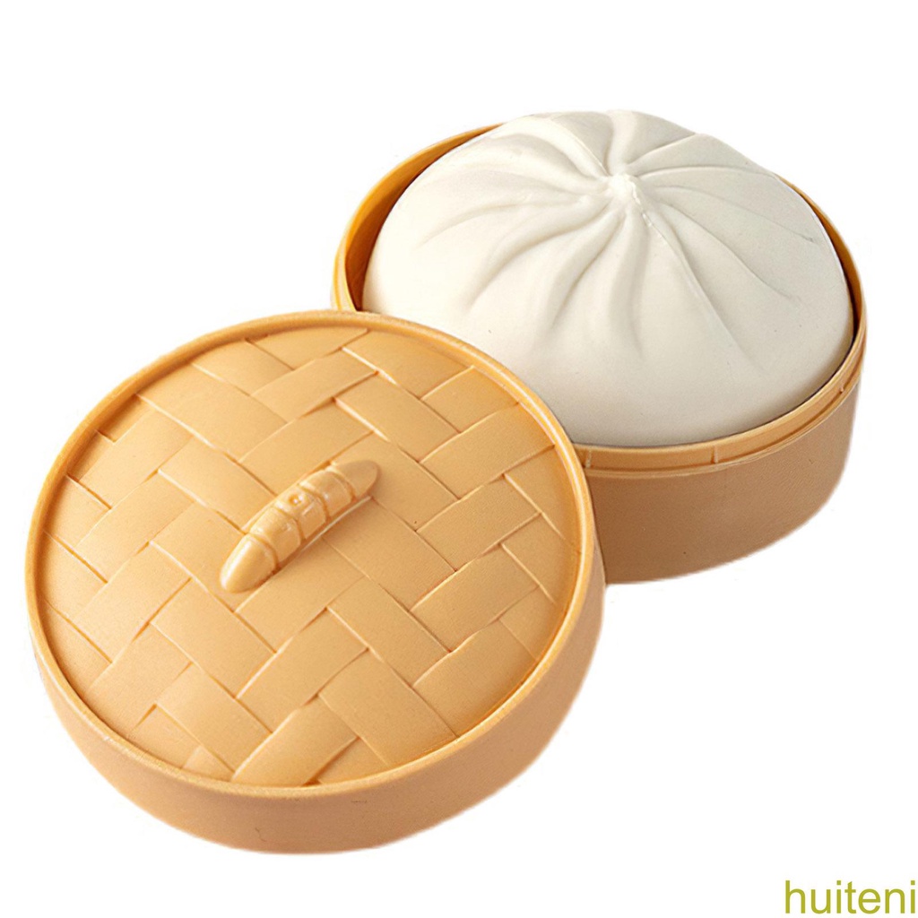 [huite]Sensory Bun Plaything Realistic Shape Simulation Bun Decompression Toy Soft Stress Relief Bun Fine Workmanship