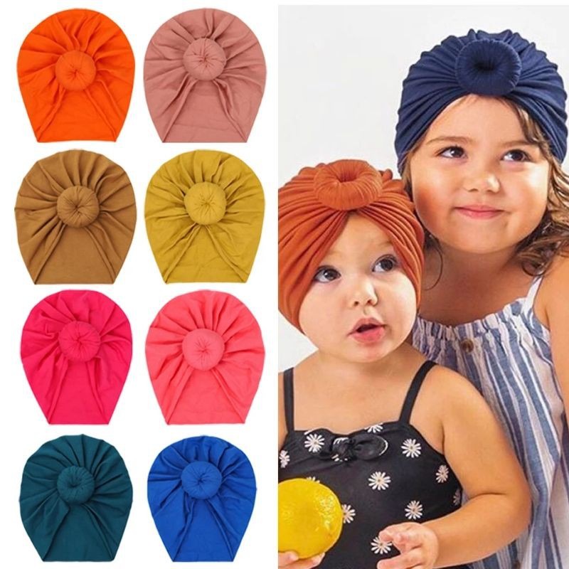 Khăn Turban Turban Hình Bánh Donut Xinh Xắn Cho Bé Sơ Sinh 3 Tuổi