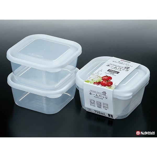 Set 2 hộp nhựa 750ml đựng thực phẩm, ăn dặm Nakaya - Made in Japan - KBN 29943