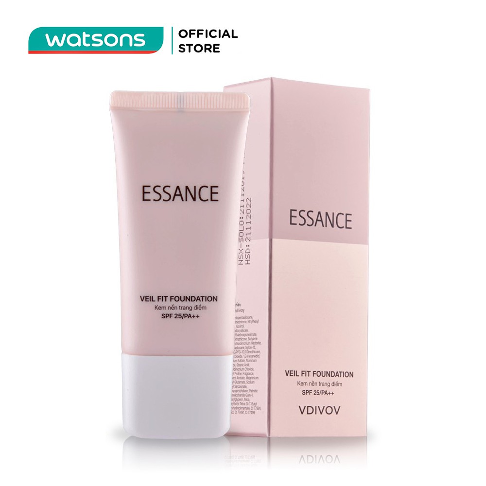 Kem Nền Essance Vdivov Veil Fit Foundation SPF25 PA++ 30ml .#25 Natural Beige Tông Da Ngâm