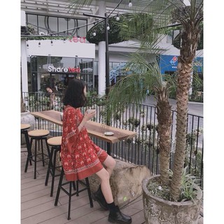 (Sẵn) Boho Style | Váy boho thổ cẩm đỏ Retro ( có ảnh thật )