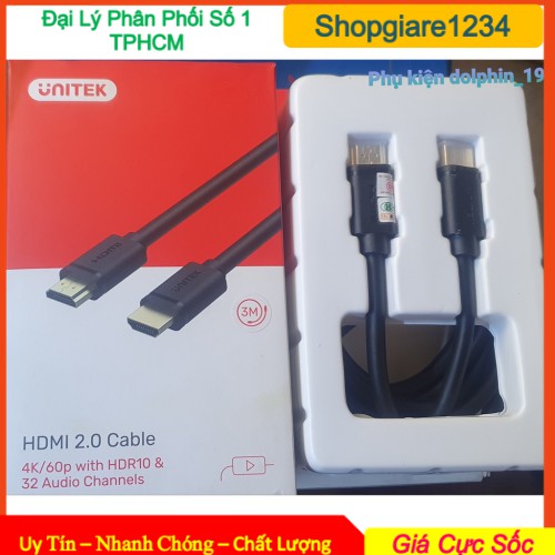 Cáp HDMI 3m Unitek Y-C139 (CÁP XỊN hỗ trợ 4K Ultra HD và 3D) - BH 12 Tháng