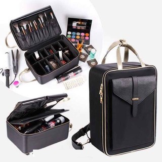 Cốp Balo Trang Điểm Viền Khóa Vàng Chuyên Nghiệp Cao Cấp Bằng Vải Da Chống Nước chính hãng