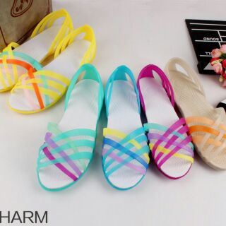Sandal nhựa dẻo đan dây chéo, không thấm nước, đủ màu đủ size 35 đến 40, clip quay thật