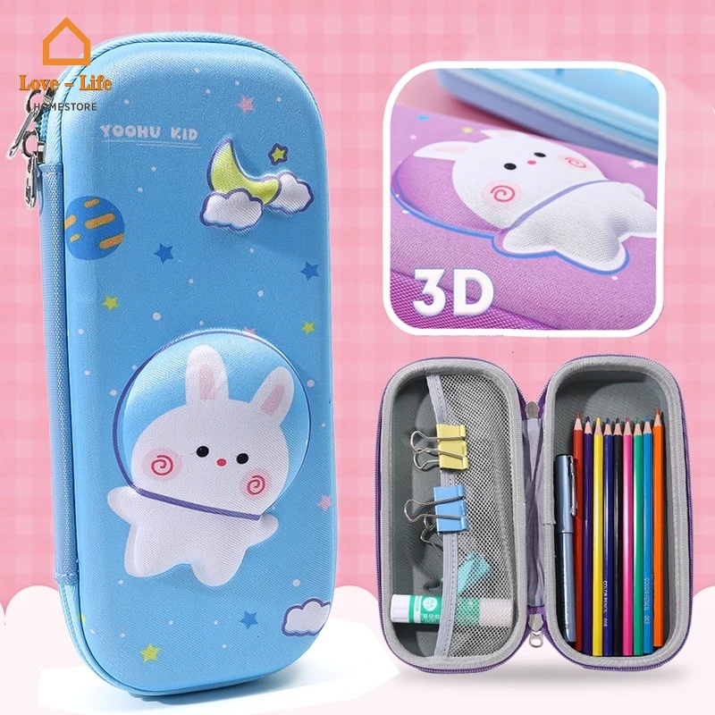 Hộp Bút EVA Chống Rơi In Hình Thỏ 3D Dễ Thương Sức Chứa Lớn Cho Nữ