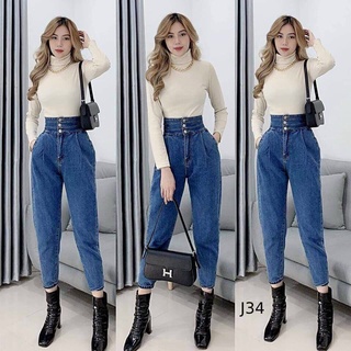 Quần baggy jean nữ lưng cao đẹp cao cấp - quần jean nữ