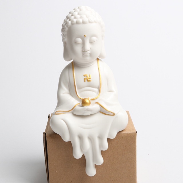 Tượng phật gốm trắng 18cm