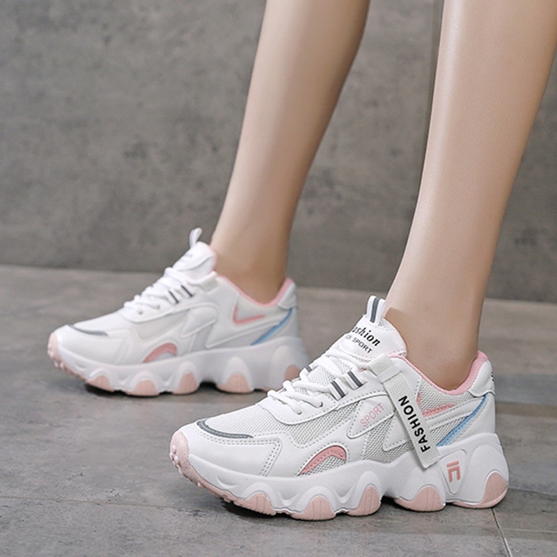 Giày Sneaker Đế Dày Thoáng Khí Phong Cách Hàn Quốc Cổ Điển Thời Trang Cho Nữ