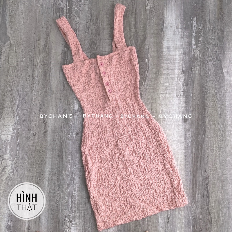 Đầm Xốp Nhăn Dây Bản To Body Ôm Dáng Hot Hit byChang có kèm hình thật | BigBuy360 - bigbuy360.vn