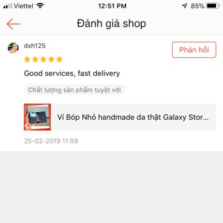 Ví Bóp Nhỏ handmade da thật Galaxy Store GVM02 (Xanh Navy)