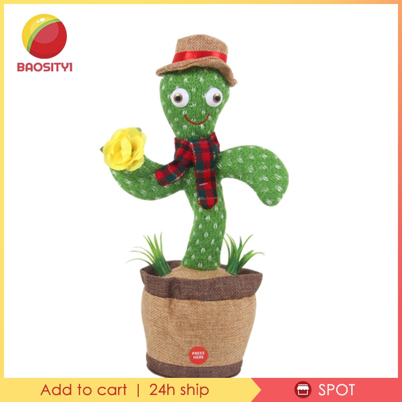 [BAOSITY1]Electronic Dancing Cactus Toy Swing Kid Bedroom Car Desktop Home Ornament