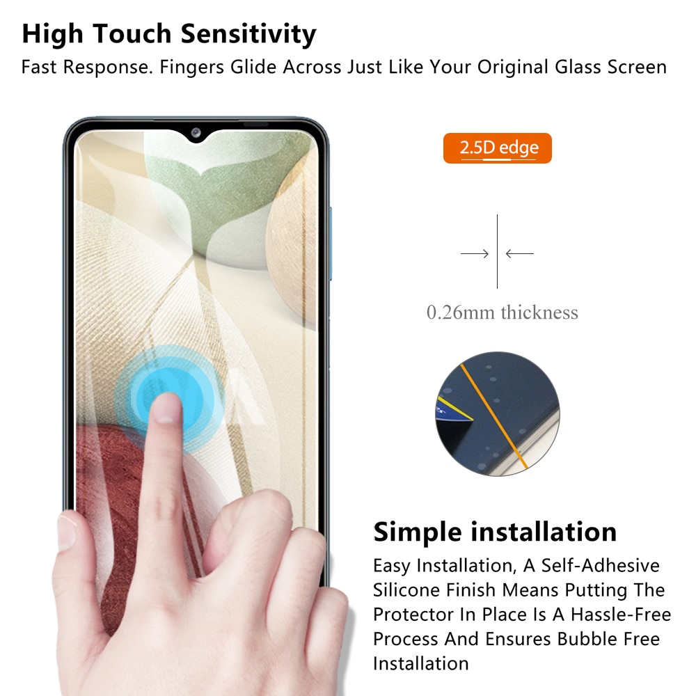 Miếng Dán Kính Cường Lực Cho Samsung Galaxy A12, Dán Màn Hình Samsung, Bảo Vệ Màn Hình, Tránh Các Vết Xước Cho Màn Hình