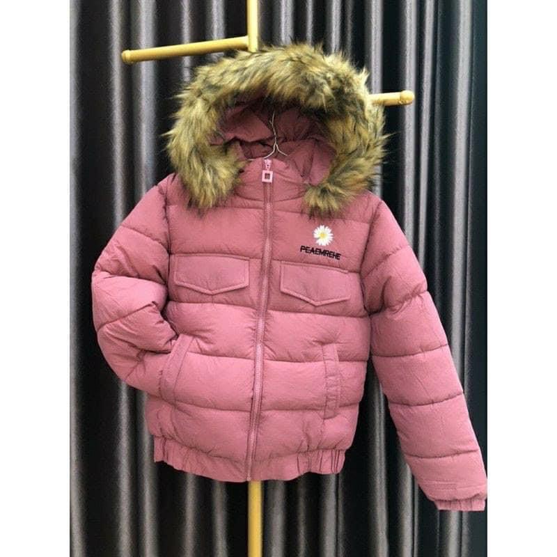 ÁO KHOÁC PHAO NỮ , ÁO PHAO MŨ LÔNG HOA CÚC CHẤT PHAO SIÊU MỀM MỊN, SIZE 40-62kg-HTC_ | BigBuy360 - bigbuy360.vn