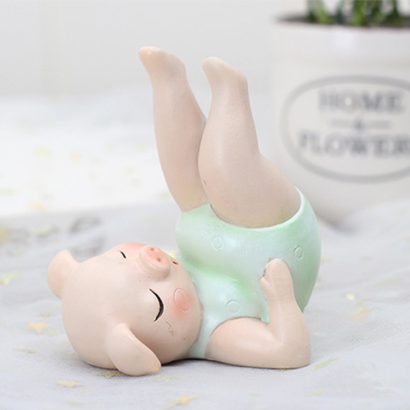 Tượng hình chú heo tập yoga dễ thương thích hợp để trang trí