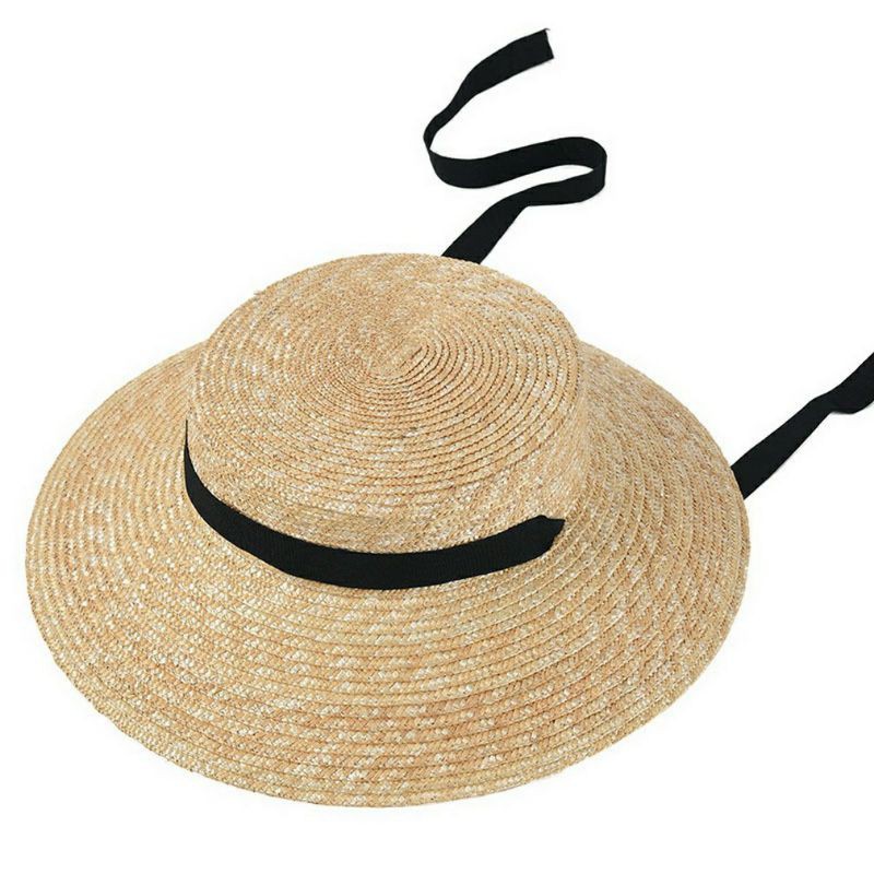 Mũ cói đi biển gaucho vành rộng dây buộc siêu đẹp