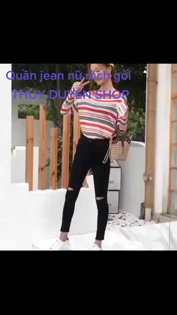 QUẦN JEAN NỮ RÁCH GỐI SIÊU ĐẸP ( 26 35 CÓ SIZE ĐẠI CHẤT GIÃN TỐT ) | BigBuy360 - bigbuy360.vn