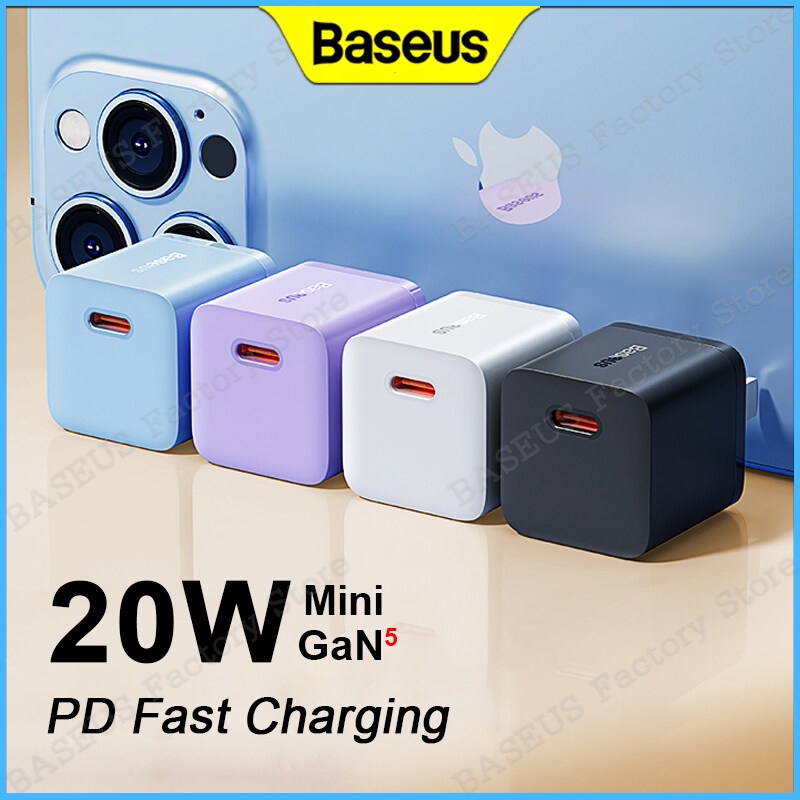 Bộ sạc nhanh mini GaN5 20w Baseus đầu cắm typeC cho ii