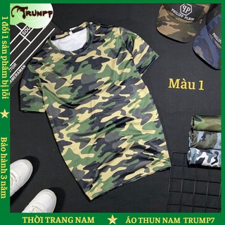 🌟XẢ KHO🌟 Áo Thun Nam Tay Ngắn  Áo Lính Chất Thun Co Dãn Vải Mềm Mịn Thoáng Mát - 4 Màu TRUMP7