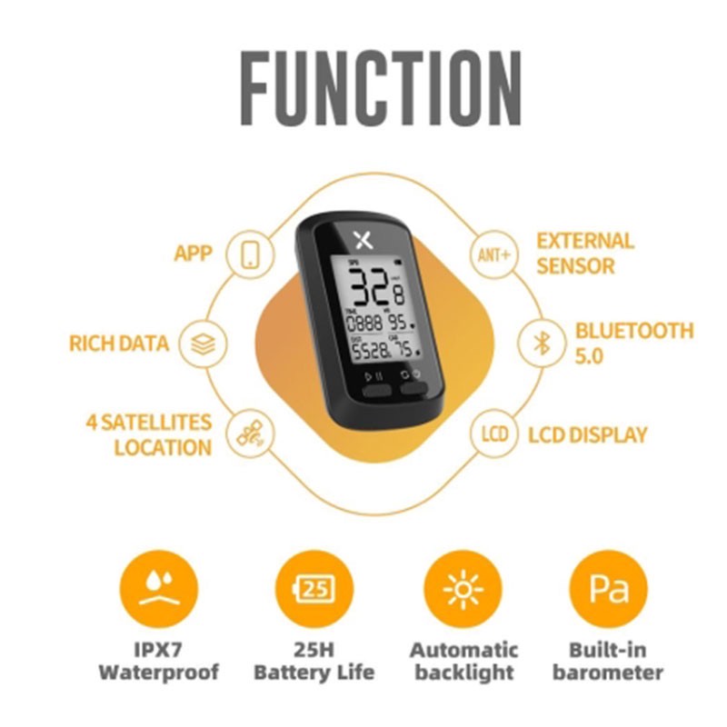 Đồng Hồ Thông Minh XOSS G + Định Vị GPS Chống Thấm Nước Có Cảm Biến Nhịp Tim Cho Xe Đạp