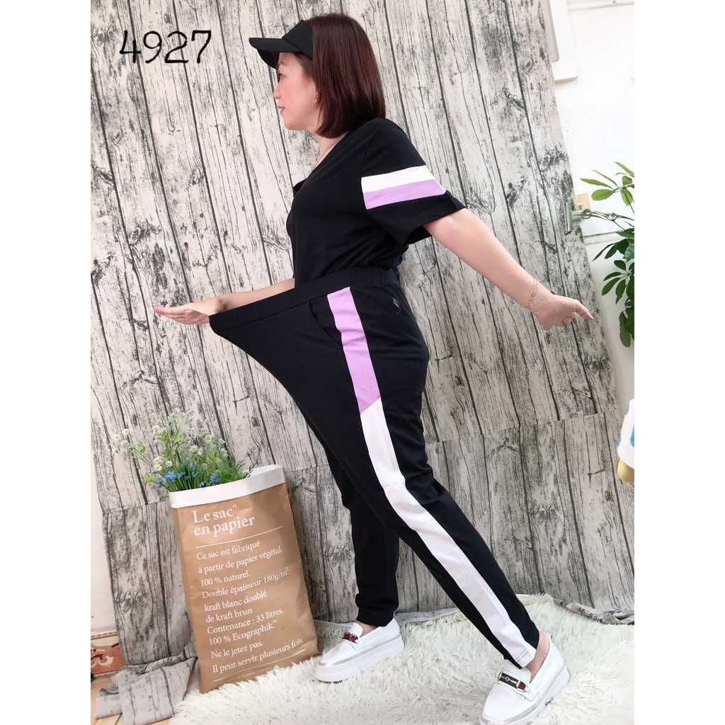 Bộ dài BIG SIZE nền Đen phối màu 4927